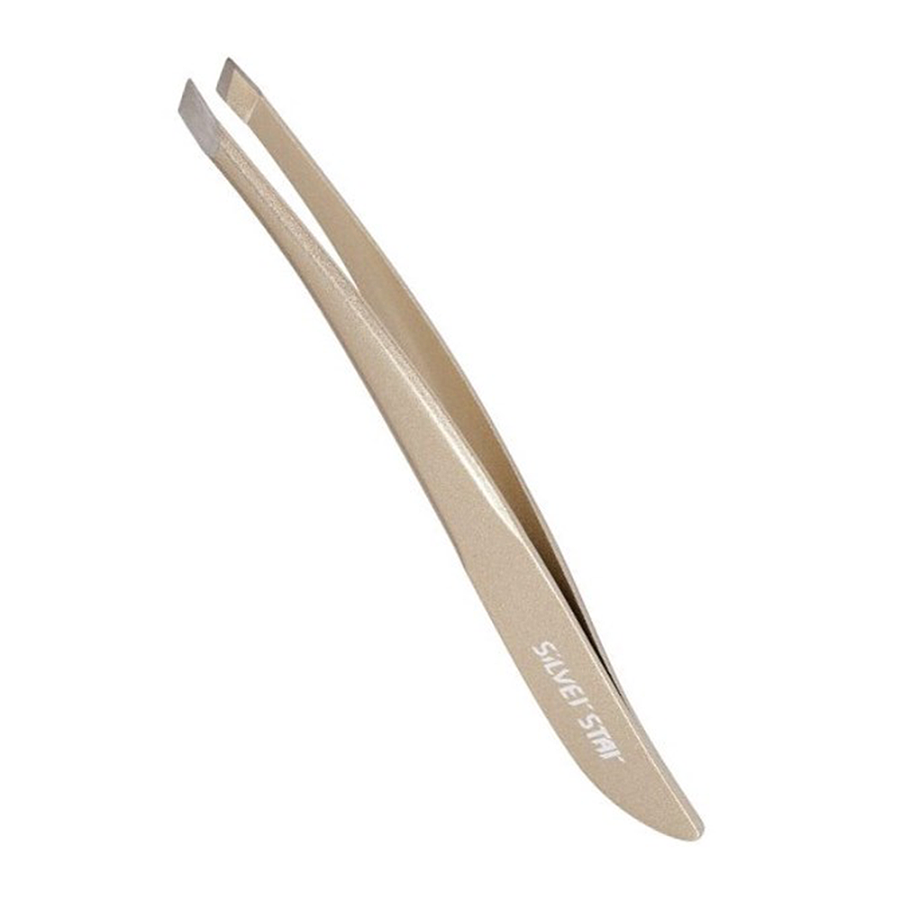 SILVER STAR Пинцет косой, матовое золото / CLASSIC, фото 1