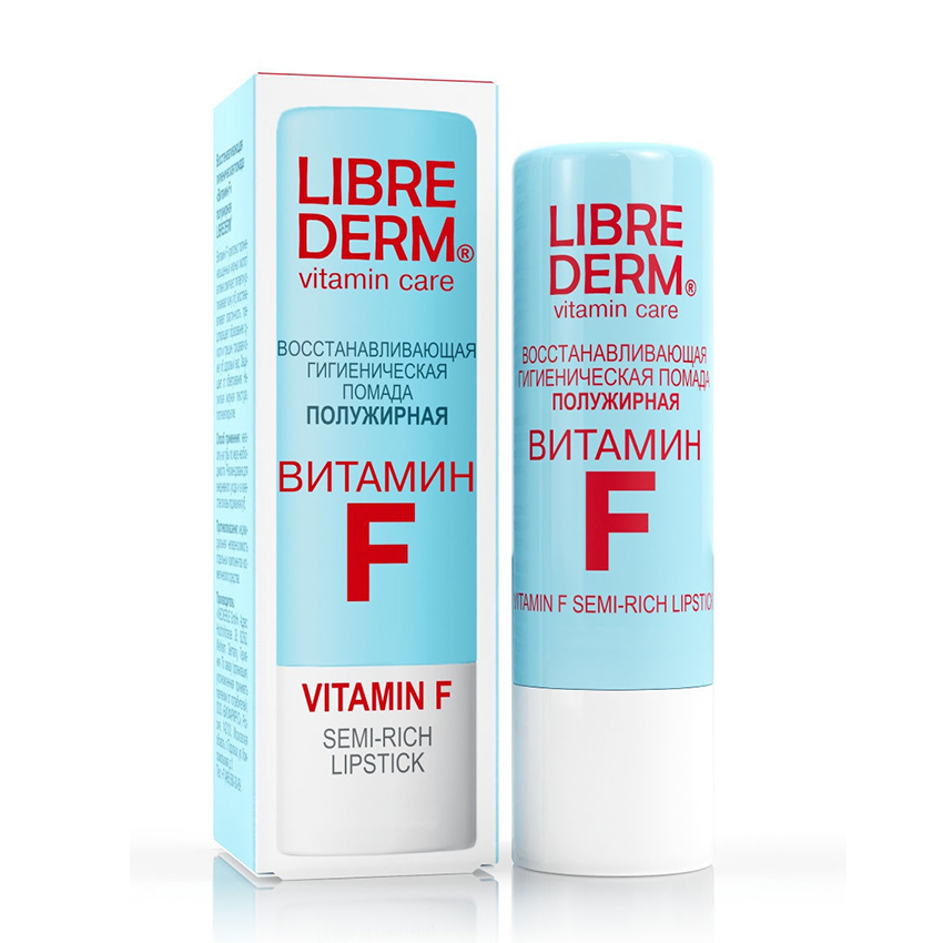 LIBREDERM Помада гигиеническая восстанавливающая полужирная / VITAMIN F 4 г, фото 2