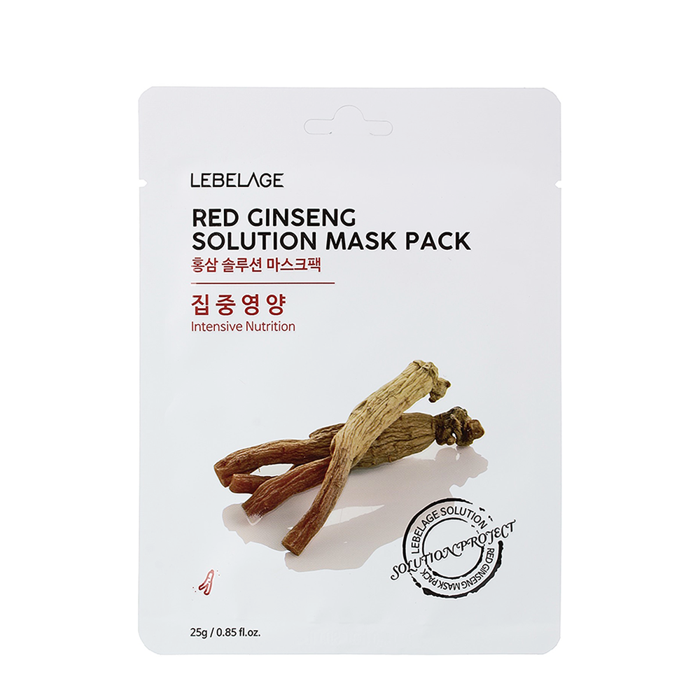 LEBELAGE Маска тканевая для лица Красный женьшень / Lebelage Red Ginseng Solution Mask 25 гр, фото 1
