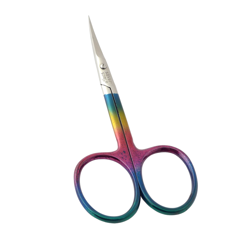 SILVER STAR Ножницы для кутикулы, цветное радужное покрытие / CLASSIC, фото 1