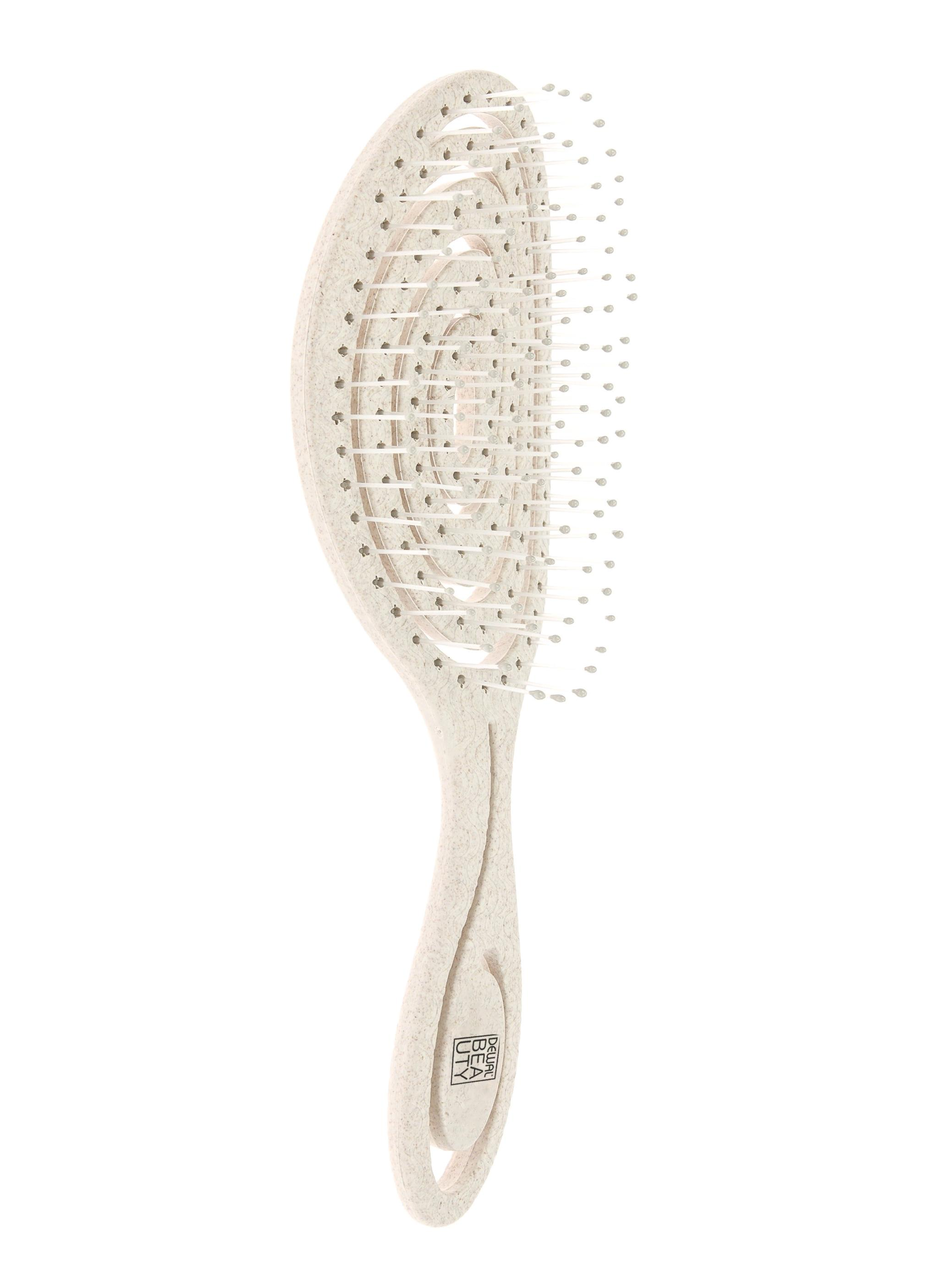 DEWAL BEAUTY Щетка продувная Eco-Friendly улитка, нейлоновый штифт, бежевая, фото 1