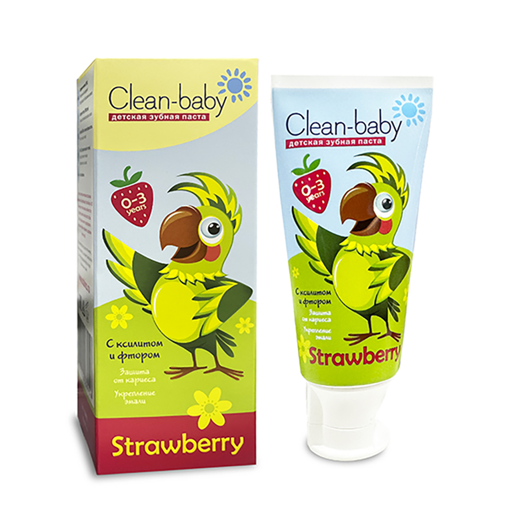 CLEAN-BABY Паста зубная детская от 0 до 3 лет со вкусом клубники / Clean-baby Strawberry 50 мл, фото 3