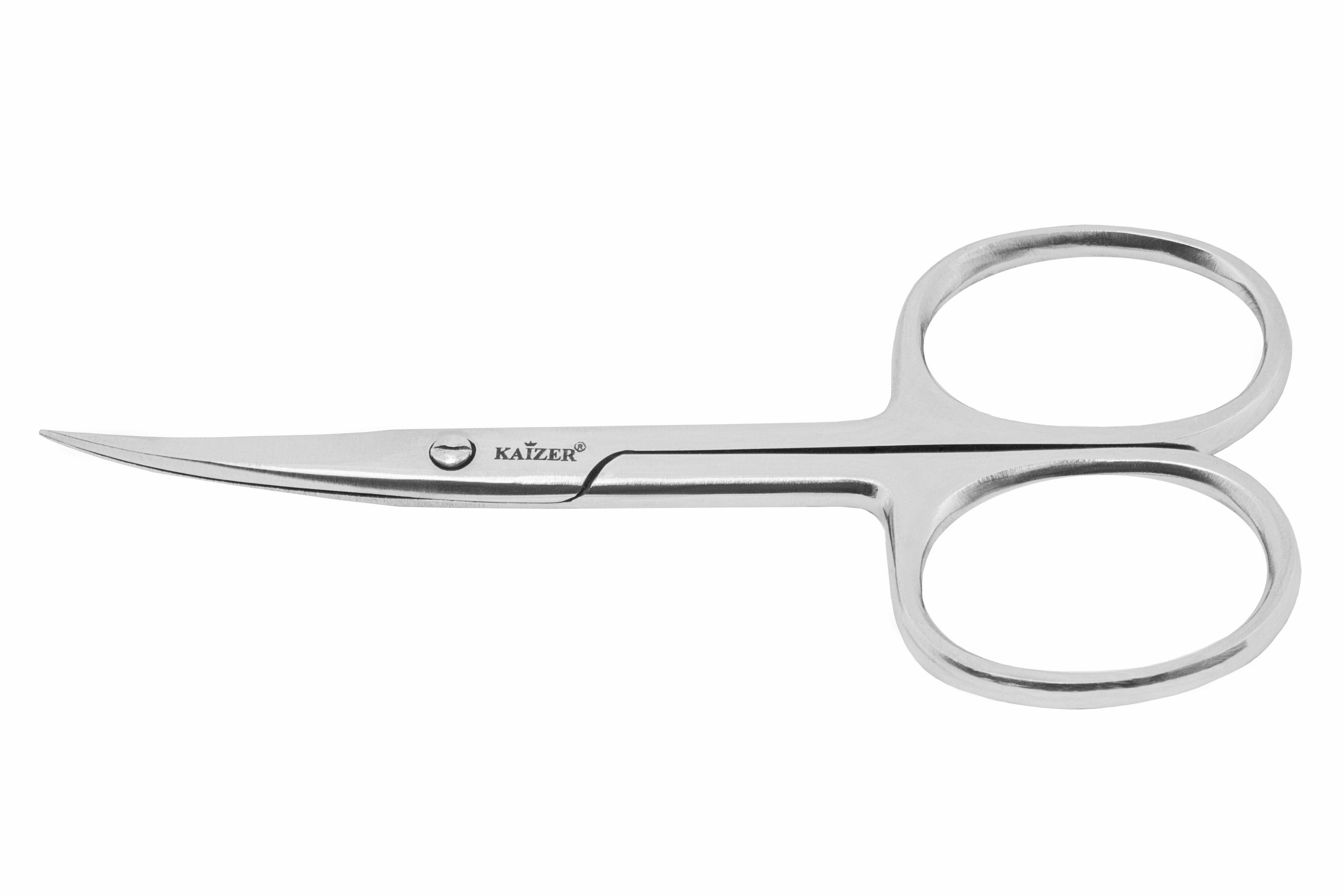 KAIZER Ножницы маникюрные, закругленные, серебро, ручная алмазная заточка, фото 2