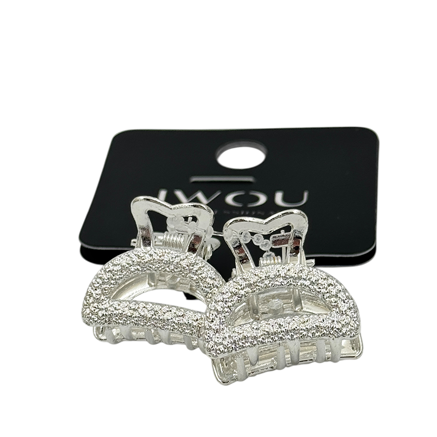 IWOU PROFESSIONAL Краб для волос малый Луна в серебре 2,5*2см 2шт, фото 3