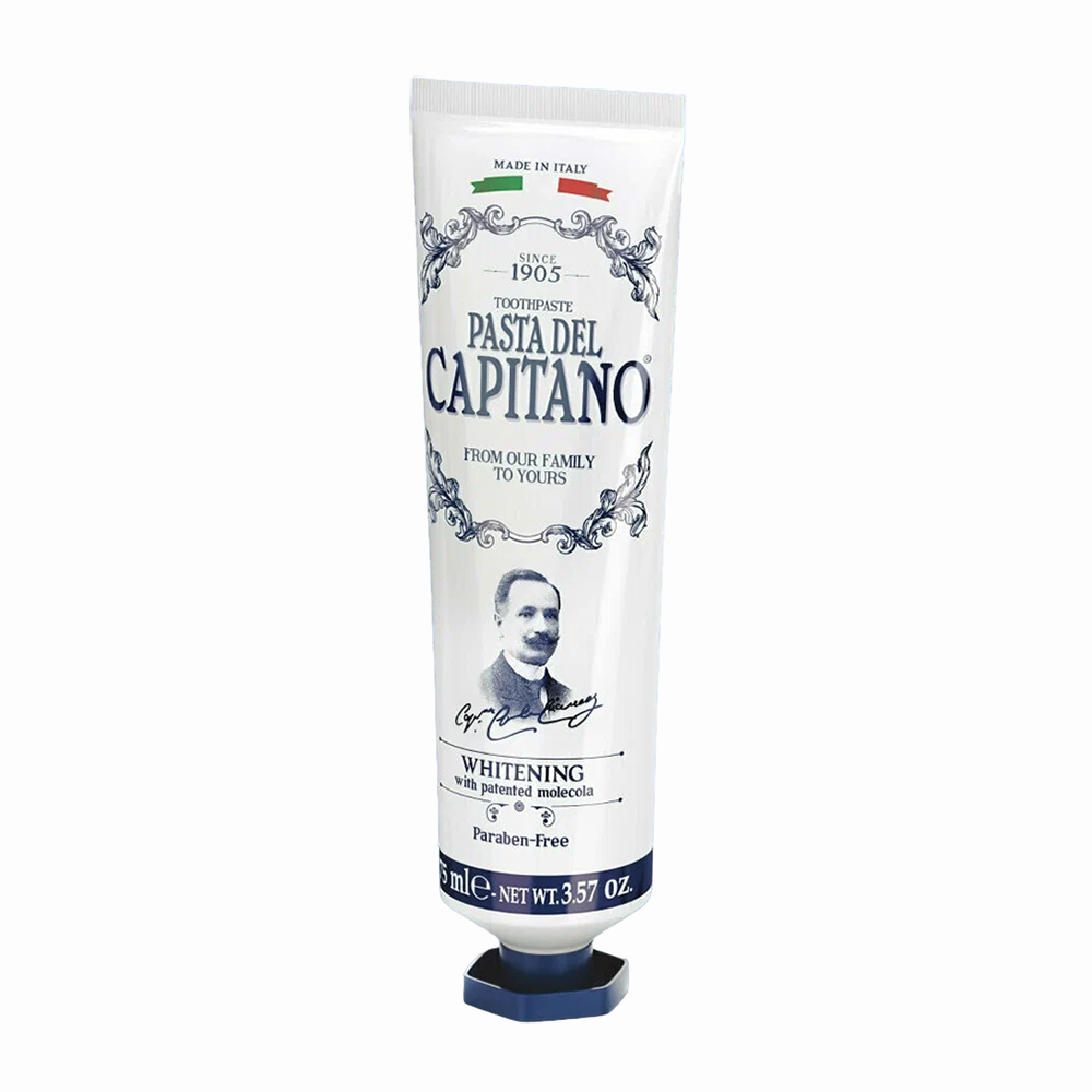 PASTA DEL CAPITANO Паста зубная отбеливающая с запатентованной молекулой / 1905 Whitening with patented Molecula 75 мл, фото 1