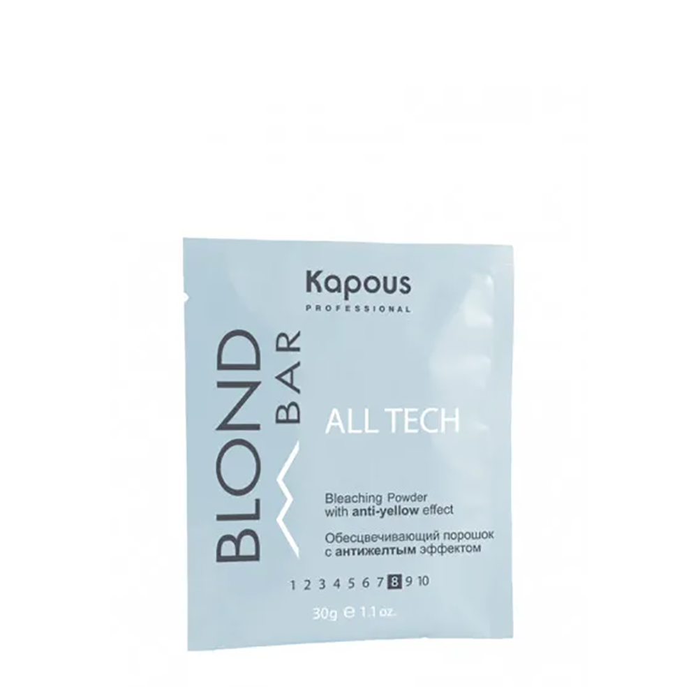 KAPOUS Порошок обесцвечивающий с антижелтым эффектом / Blond Bar All tech 30 г, фото 1