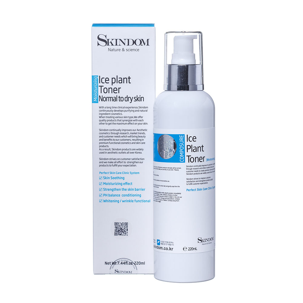 SKINDOM Тоник с ледянником для нормальной и сухой кожи / ICE PLANT TONER MOISTURIZING 220 мл, фото 2