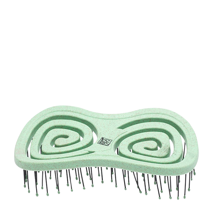 DEWAL BEAUTY Щетка массажная с нейлоновым штифтом, форма бабочка, зеленая / Eco-Friendly, фото 1