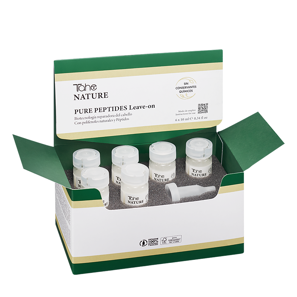TAHE Сыворотка с пептидами против ломкости волос / NATURE-PURE PEPTIDES LEAVE-ON 6*10 мл, фото 3