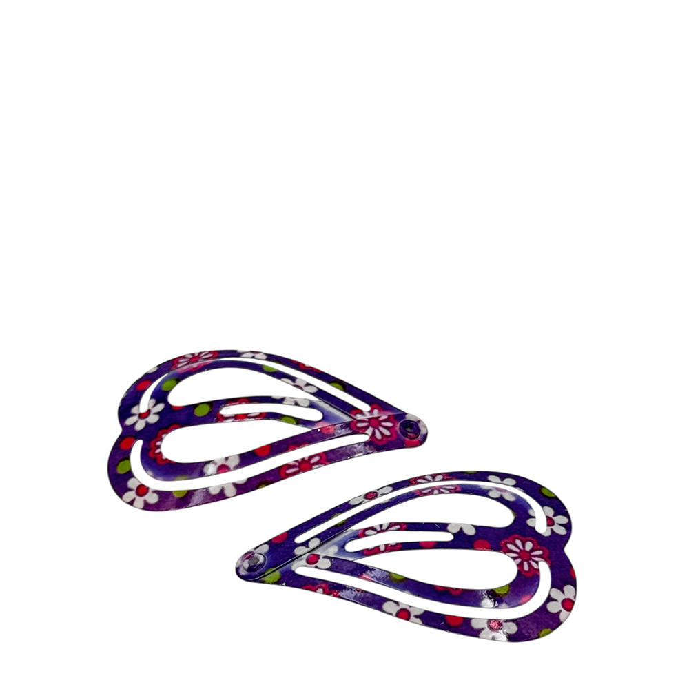 IWOU PROFESSIONAL Заколка клик-клак разноцветные Сердечки 2шт, фото 1