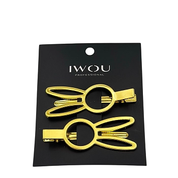 Зажим для волос Зайчик металл золото 2шт