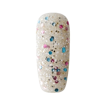 SOPHIN 0331 лак для ногтей, топовое покрытие с белым, золотым и бирюзовым глиттером / Virtual Effects 12 мл, фото 2