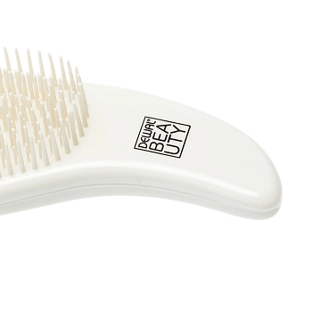 DEWAL BEAUTY Щетка массажная Прованс с пластиковым штифтом, большая ручка, кремовая, фото 3