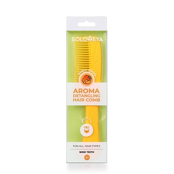 SOLOMEYA Арома-расческа, гребень для волос с ароматом манго / Aroma Detangling Hair Comb Mango, фото 3