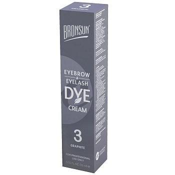 BRONSUN Крем-краска для бровей и ресниц, #3 графитовая 15 мл, фото 4
