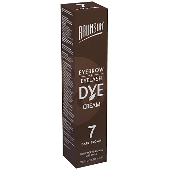 BRONSUN Крем-краска для бровей и ресниц, #7 темно-коричневая 15 мл, фото 3
