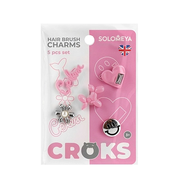 Набор украшений для расчески, Классика / Set of charms for hair brush, Classic design 5 шт