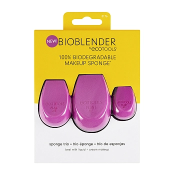 Набор биоразлагаемых спонжей для макияжа / Bioblender Makeup Sponge Trio