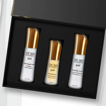 DR. SEA Набор подарочный Комплексный уход 24 часа (дневной крем 50 мл + ночной крем 50 мл + сыворотка 30 мл) DR.SEA GOLD, фото 2