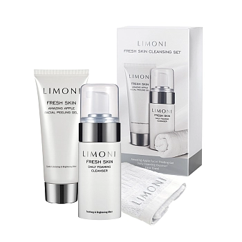 LIMONI Набор для очищения кожи (гель-скатка 100 мл, пенка 100 мл, полотенце) Fresh Skin Cleansing Set, фото 2