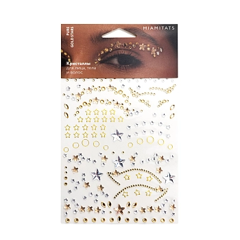 Кристаллы на клейком слое / CRYSTAL Pure gold stars 1 шт