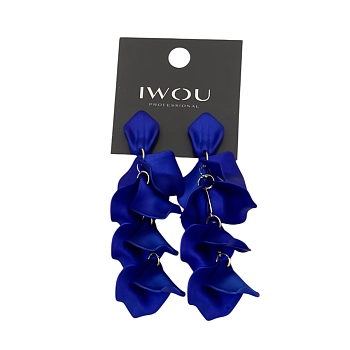 IWOU PROFESSIONAL Серьги Танцующие лепестки индиго, фото 2