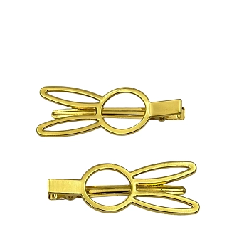 IWOU PROFESSIONAL Зажим для волос Зайчик металл золото 2шт, фото 2