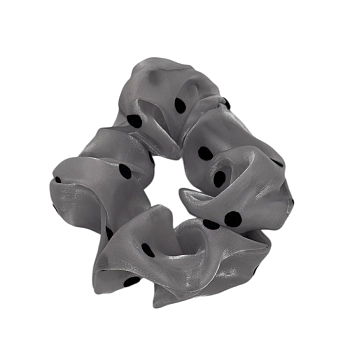 IWOU PROFESSIONAL Резинка для волос Органза в горошек серебро 1шт, фото 2