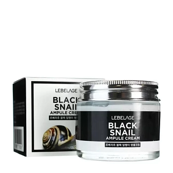 LEBELAGE Крем ампульный для лица с муцином чёрной улитки / Lebelage Ampule Cream Black Snail 70 мл, фото 2