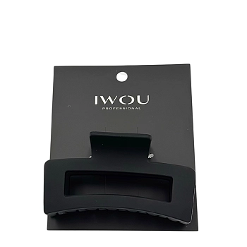 Краб для волос большой Прямоугольник черный матовый 1шт