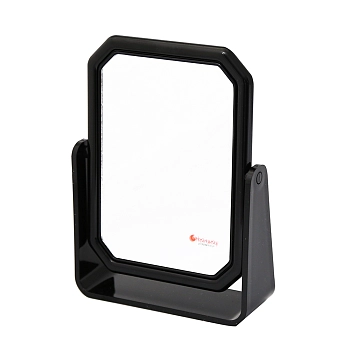 Зеркало двухстороннее, черный пластик, 3-х кратное увеличение, 19х14,3 см / Hairway