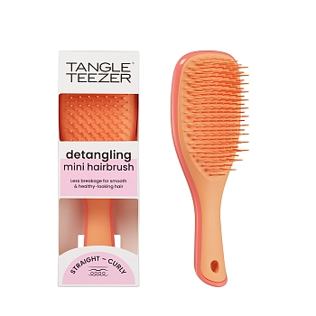 TANGLE TEEZER Расческа для волос / The Ultimate (Wet) Detangler Mini Salmon Pink & Apricot, фото 6