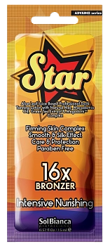 Крем с натуральным медом, маслом макадамии, экстрактом зеленого чая и бронзаторами для загара в солярии / Star 15 мл