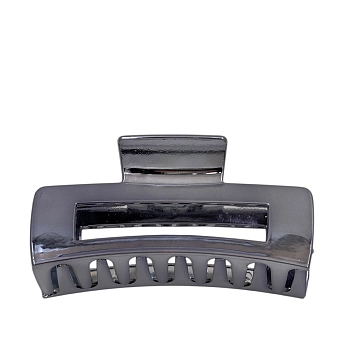 IWOU PROFESSIONAL Краб для волос Зеркальный прямоугольник темное серебро 10,5см, фото 3