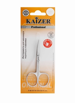 KAIZER Ножницы маникюрные, закругленные, серебро, ручная алмазная заточка, фото 3