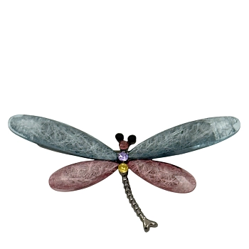 Брошь Стрекоза розово-голубая