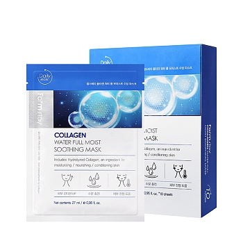 FARMSTAY Маска успокаивающая для лица с коллагеном / Collagen Water Full Moist Soothing Mask 10*27 мл, фото 2