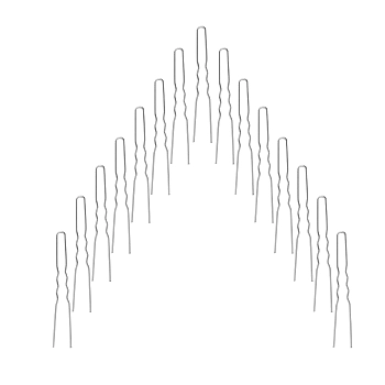 Шпилька металлическая, серебро, 80 мм, 15 шт