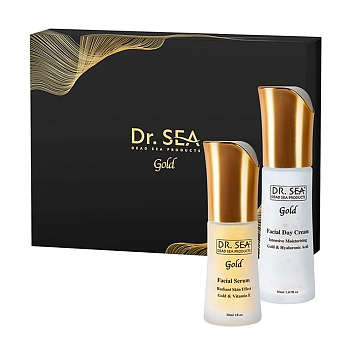 Набор подарочный Сияющая кожа (дневной крем 50 мл + сыворотка 30 мл) DR.SEA GOLD