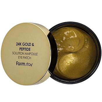 FARMSTAY Патчи гидрогелевые с 24-х каратным золотом и пептидами для области вокруг глаз 60 шт, фото 4