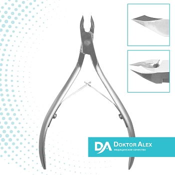 DR. ALEX Кусачки для кожи С-0402, двойная пружина 4 мм, фото 4