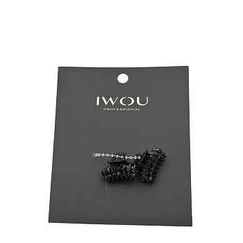Набор крабов для волос мини Стразы в черном 2шт