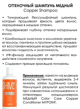 TEFIA Шампунь оттеночный Медный / MYPOINT COLOR CARE 300 мл, фото 2