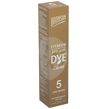 BRONSUN Крем-краска для бровей и ресниц, #5 светло-коричневая 15 мл, фото 3