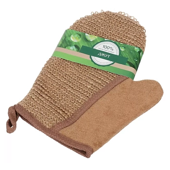 BEAUTY FORMAT Мочалка натуральная из волокна джута, рукавица / BEAUTY FORMAT 1 шт, фото 2