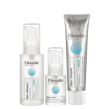 FILOSOFIE Набор для жирной и комбинированной кожи (гель 50 мл + сыворотка 15 мл + крем 25 мл) Sebum travel kit, фото 2