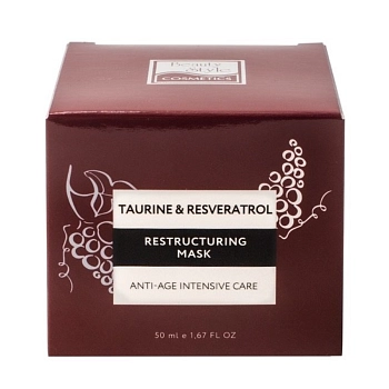 BEAUTY STYLE Маска реструктурирующая для лица / Taurine & Resveratrol Anti Age plus 50 мл, фото 2