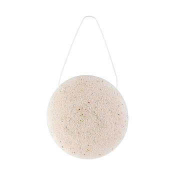 SOLOMEYA Спонж очищающий для умывания, конняку с грецким орехом / Konjac Sponge with Walnut 1 шт, фото 2