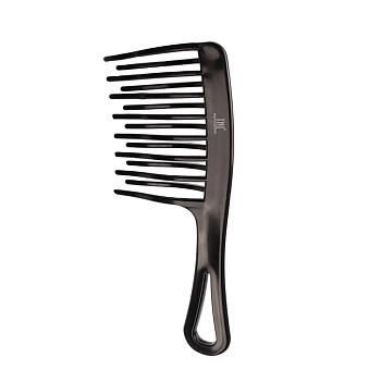Расческа-гребень TNL широкая с редкими двойными зубьями, черная 193 мм