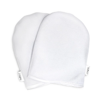 Варежки косметические махровые, белые 2 шт